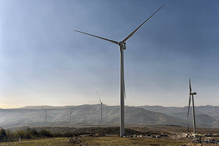 Georgia's first wind power plant, built in Gori, Shida Kartli region